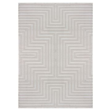 Sahara Veyra tapete pelo curto retangular 120x170cm prateado