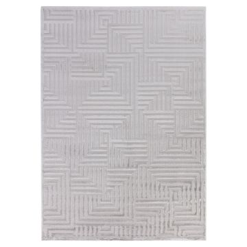 Sahara Zelora tapete pelo curto retangular 120x170cm prateado