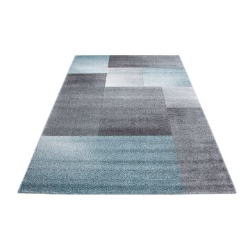 Lucca Blok tapete pelo curto retangular 200x290cm azul