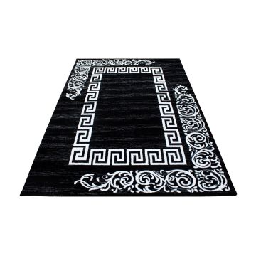 Miami Henna tapete pelo curto retangular 120x170cm preto