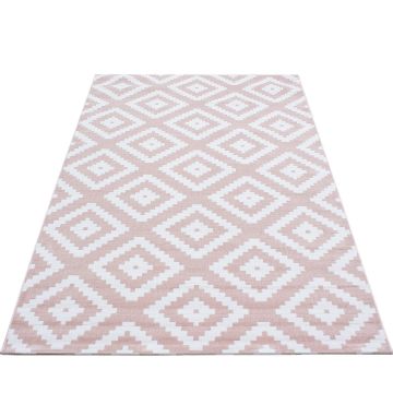 Plus Rhombus tapete pelo curto retangular 80x150cm rosa