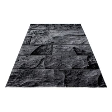 Parma Oltu tapete pelo curto retangular 160x230cm preto