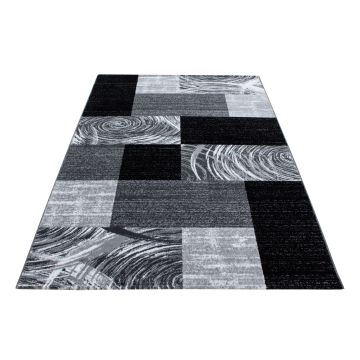 Parma Jawa tapete pelo curto retangular 120x170cm preto
