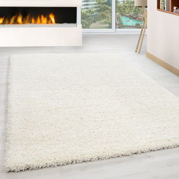 Life Shaggy tapete pelo comprido retangular 200x290cm creme