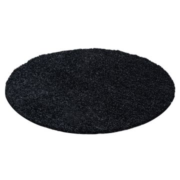 Life Shaggy tapete pelo comprido redondo Ø 80cm antracite