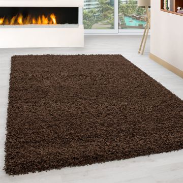 Life Shaggy tapete pelo comprido passadeira 100x200cm castanho