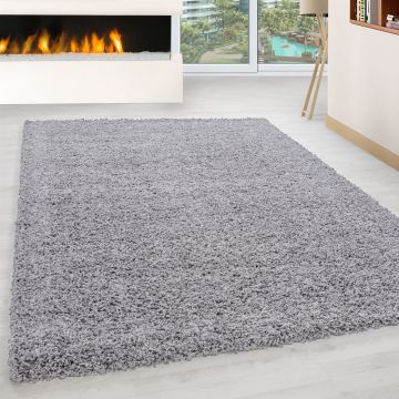 Life Shaggy tapete pelo comprido retangular 60x110cm cinzento claro