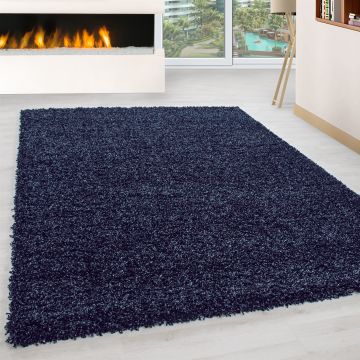 Life Shaggy tapete pelo comprido retangular 300x400cm azul-marinho