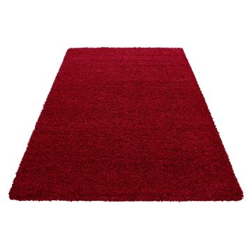 Life Shaggy tapete pelo comprido retangular 80x150cm vermelho