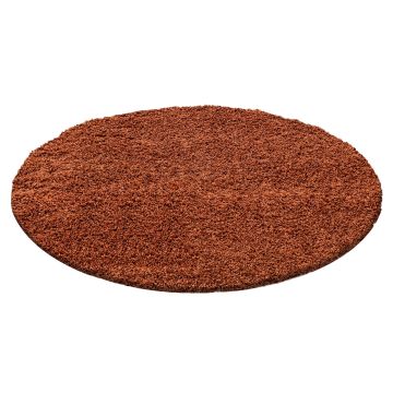 Life Shaggy tapete pelo comprido redondo Ø 160cm terra