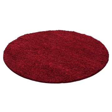 Dream Shaggy tapete pelo comprido redondo Ø 80cm vermelho