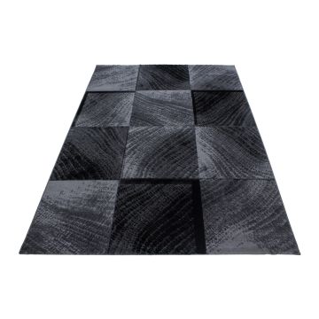 Plus Blok tapete pelo curto retangular 80x150cm preto