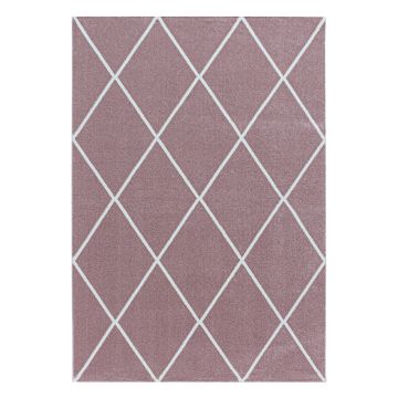Rio Diago tapete pelo comprido retangular 240x340cm rosa claro