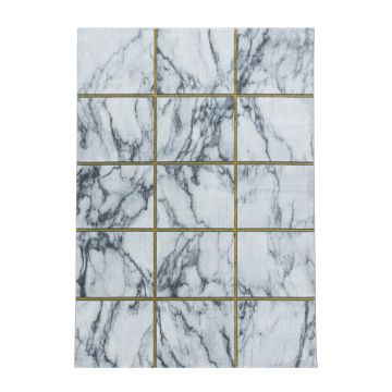 Naxos Azulejo tapete pelo curto retangular 140x200cm dourado