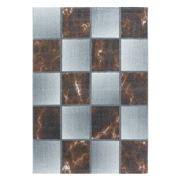 Ottawa Blok tapete pelo curto retangular 140x200cm cobre