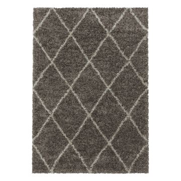 Alvor Shaggy tapete pelo comprido retangular 120x170cm taupe