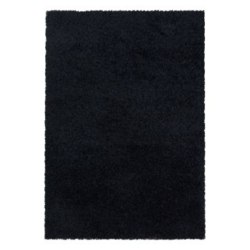 Sydney Shaggy tapete pelo comprido retangular 120x170cm preto