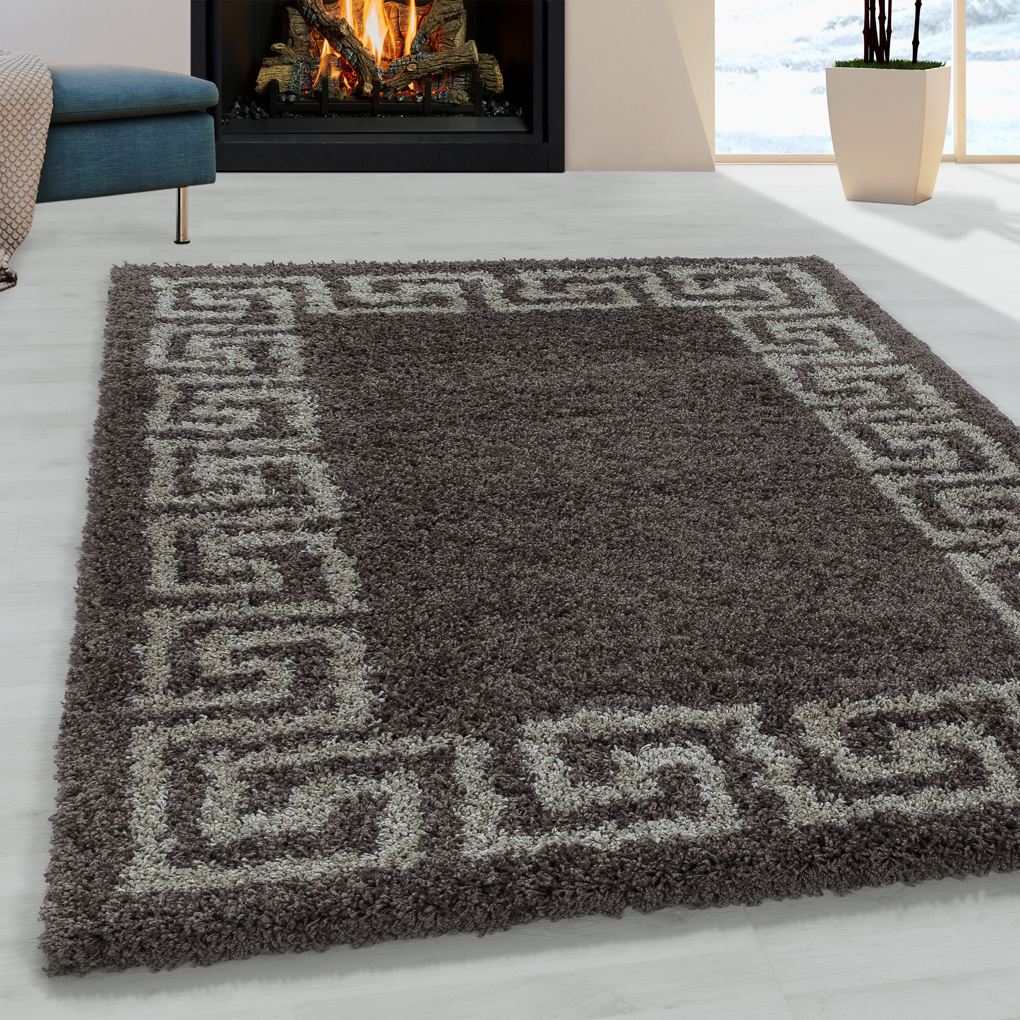 Hera Shaggy tapete pelo comprido retangular 160x230cm taupe