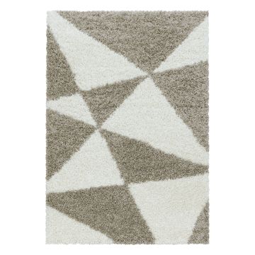 Tango Shaggy tapete pelo comprido retangular 60x110cm bege