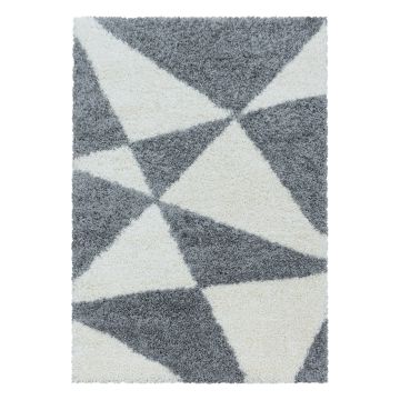 Tango Shaggy tapete pelo comprido retangular 60x110cm cinzento