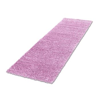 Life Shaggy tapete pelo comprido passadeira 80x250cm rosa