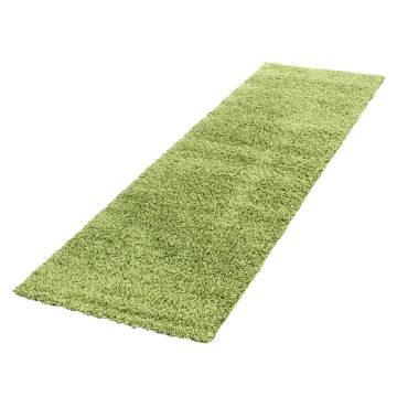 Life Shaggy tapete pelo comprido passadeira 80x250cm verde