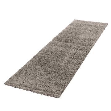 Life Shaggy tapete pelo comprido passadeira 80x250cm bege