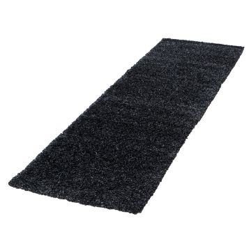 Life Shaggy tapete pelo comprido passadeira 80x250cm antracite