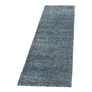 Enjoy Shaggy tapete pelo comprido passadeira 80x250cm azul