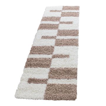 Gala Shaggy tapete pelo comprido passadeira 80x250cm bege