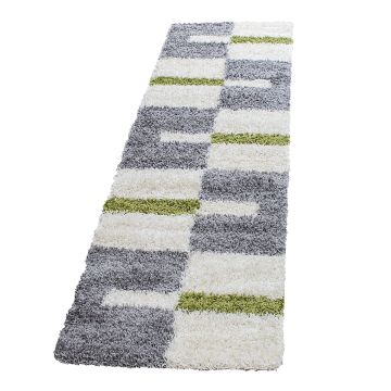 Gala Shaggy tapete pelo comprido passadeira 80x250cm verde