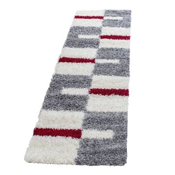 Gala Shaggy tapete pelo comprido passadeira 80x250cm vermelho
