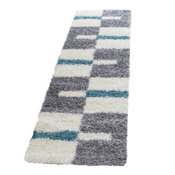Gala Shaggy tapete pelo comprido passadeira 80x250cm turquesa