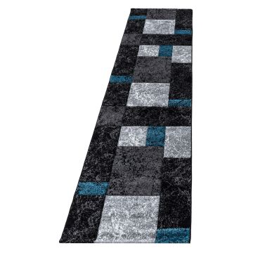 Hawaii Blocos tapete pelo curto passadeira 80x300cm turquesa