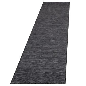 Mambo tapete exterior tecelagem plana passadeira 67x230cm preto
