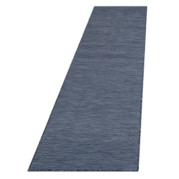 Mambo tapete exterior tecelagem plana passadeira 67x230cm azul