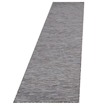 Mambo tapete exterior tecelagem plana passadeira 67x230cm taupe