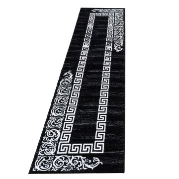 Miami Henna tapete pelo curto passadeira 80x300cm preto