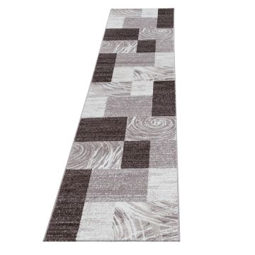 Parma Jawa tapete pelo curto passadeira 80x300cm castanho