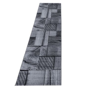 Parma Lami tapete pelo curto passadeira 80x300cm preto