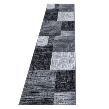 Plus Blend tapete pelo curto passadeira 80x300cm preto