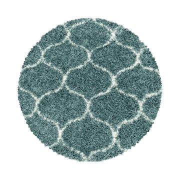 Salsa Shaggy tapete pelo comprido redondo Ø 80cm azul