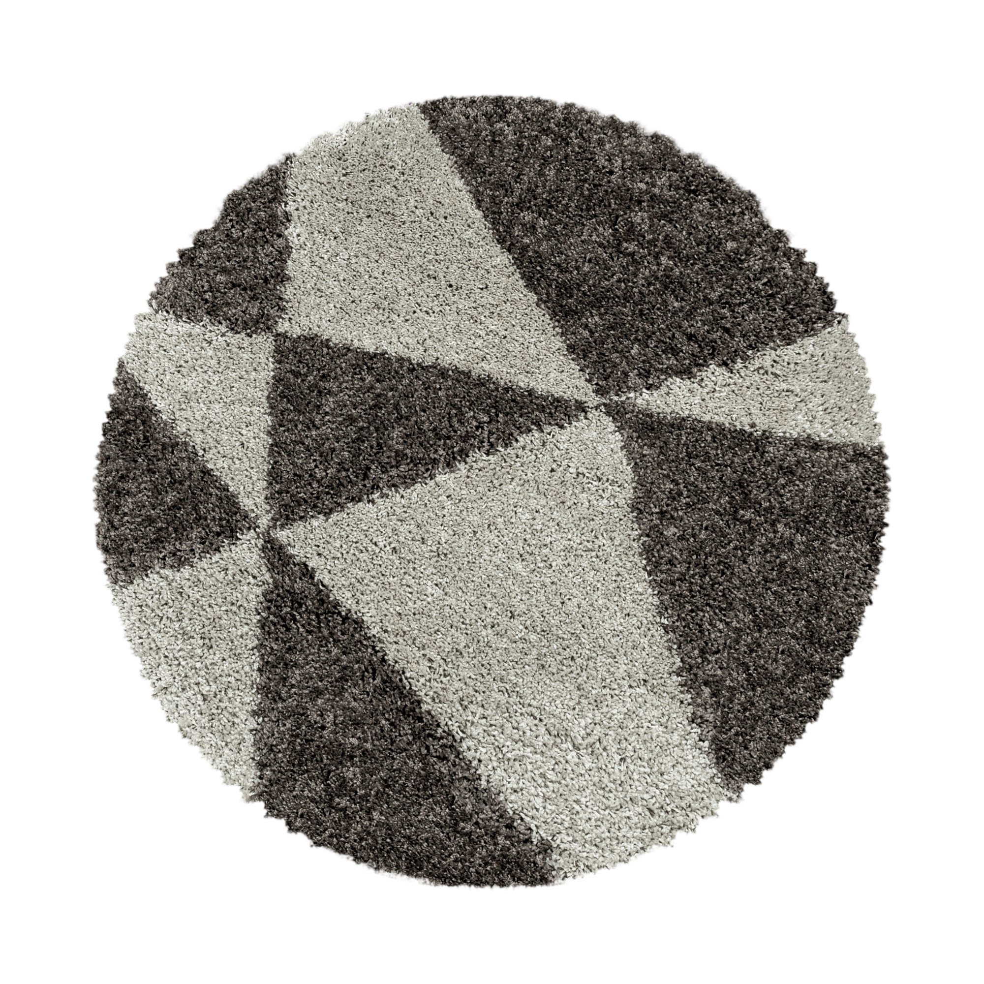 Tango Shaggy tapete pelo comprido redondo Ø 80cm taupe