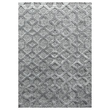 Pisa Web tapete pelo comprido retangular 60x110cm cinzento
