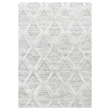 Pisa Rhombus tapete pelo comprido retangular 120x170cm cinzento