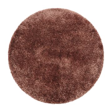 Brilliant Shaggy tapete pelo comprido redondo Ø 160cm cobre