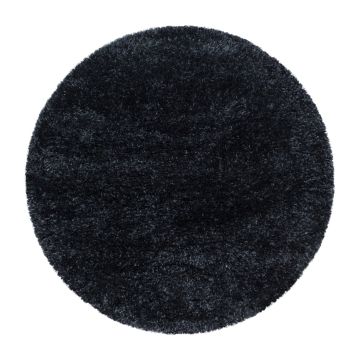 Brilliant Shaggy tapete pelo comprido redondo Ø 200cm preto