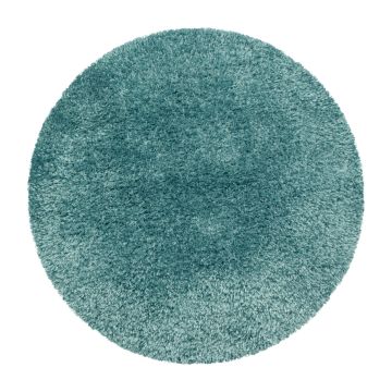 Brilliant Shaggy tapete pelo comprido redondo Ø 80cm aqua azul
