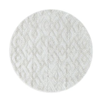 Pisa Square tapete pelo comprido redondo Ø 200cm creme