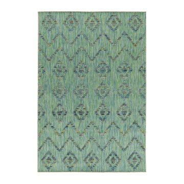 Bahama Wavy tapete exterior tecelagem plana passadeira 80x250cm verde
